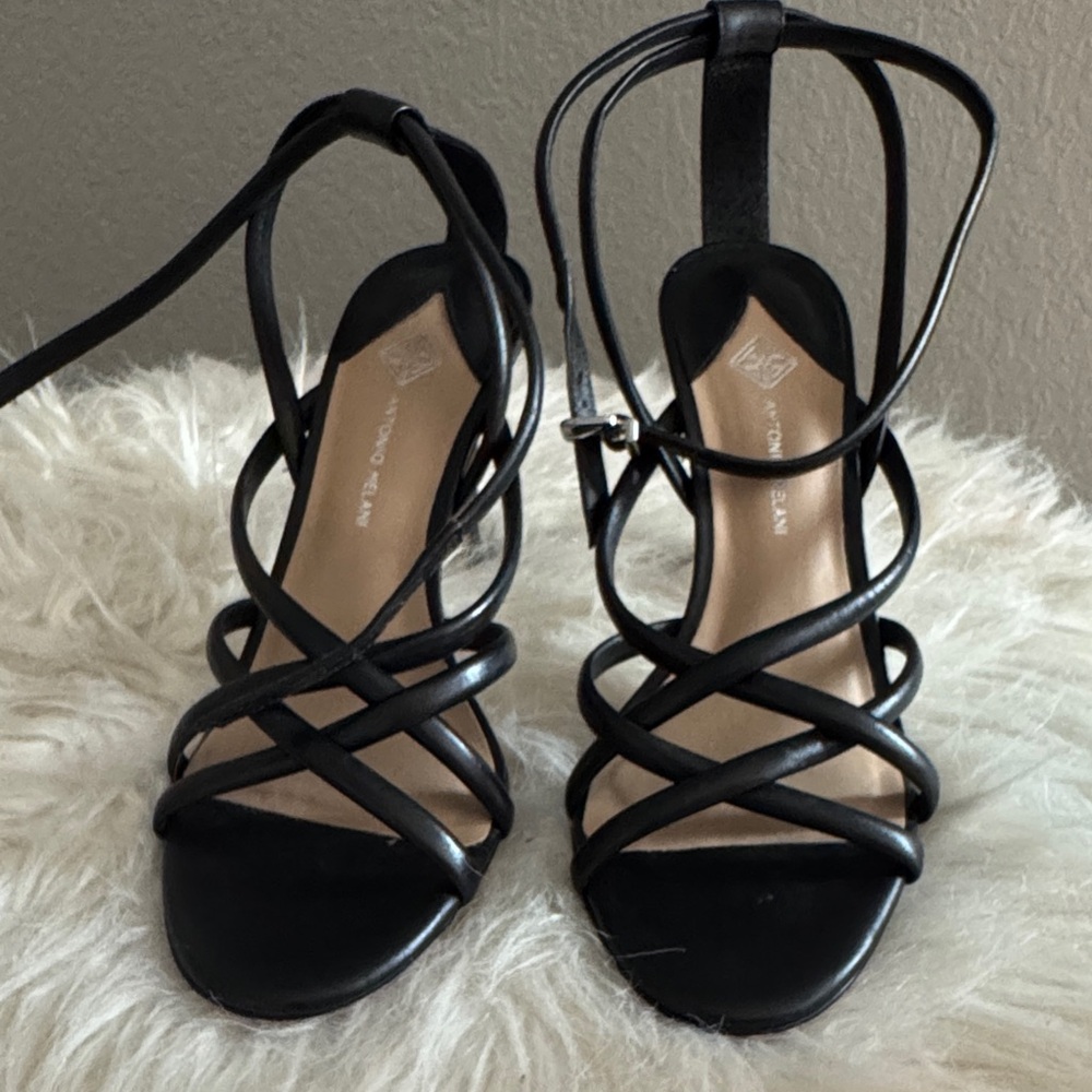 ANTONIO MELANI Black Strappy Heels